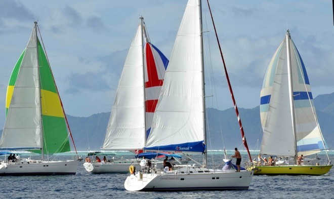 Close racing - The Tahiti Pearl Regatta © Morgan Rogers